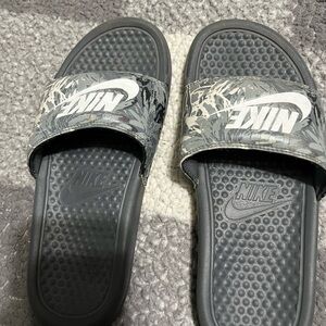 Women’s Nike Black and Gray Slide Sandals